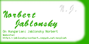 norbert jablonsky business card